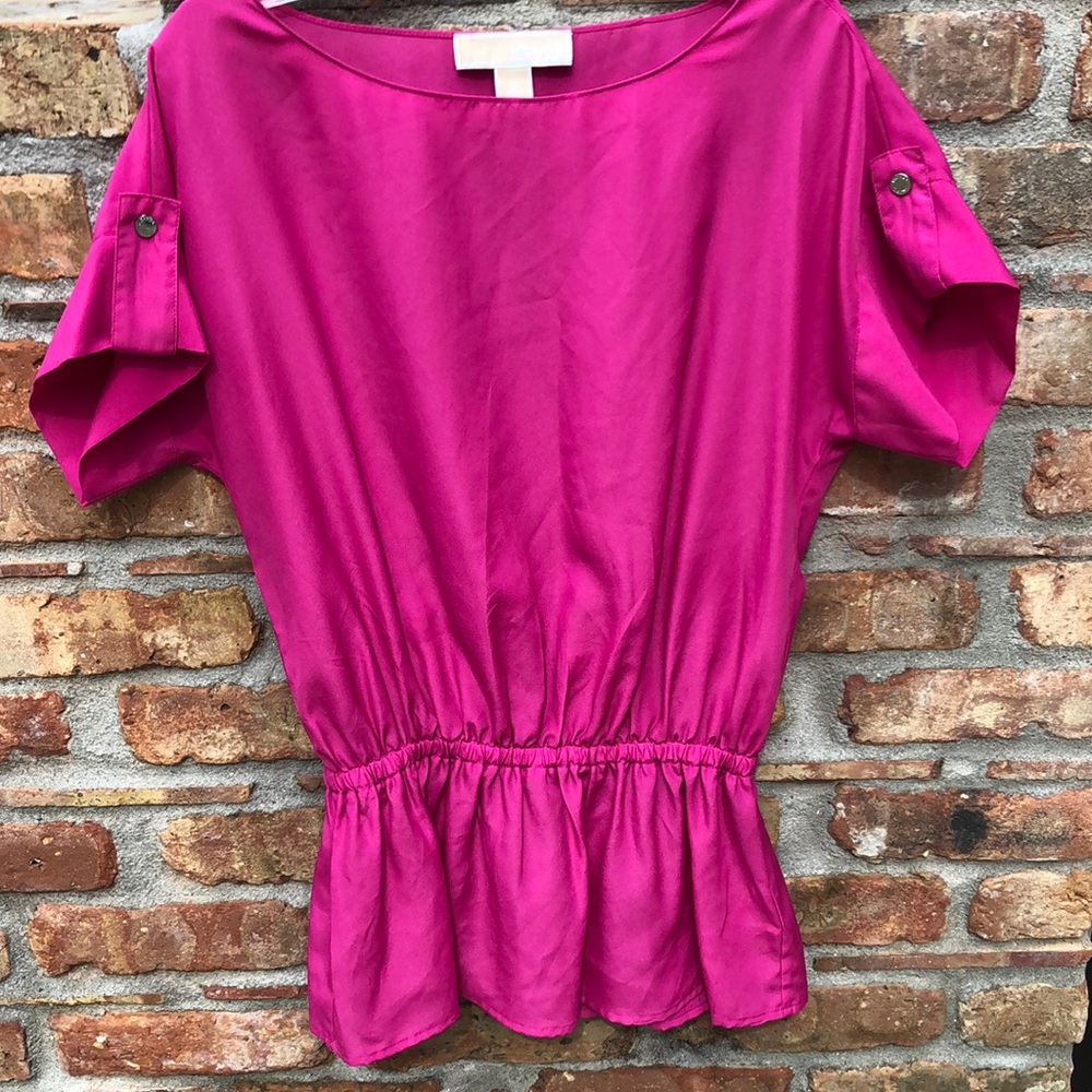 Michael Kors fuschia short sleeve top-Sz small
